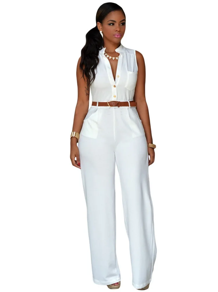Women v-neck wide leg pants rompers women jumpsuit sexy jumpsuits for women women's jumpsuits female clothes - Image 6