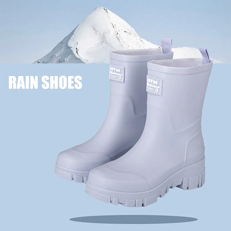 Women Waterproof Boots New Style Elastic Mouth Ankle Boots Mid Top Rain Shoes Non Slip Outdoor Indoor Chelsea Water Boot Woman - Image 10