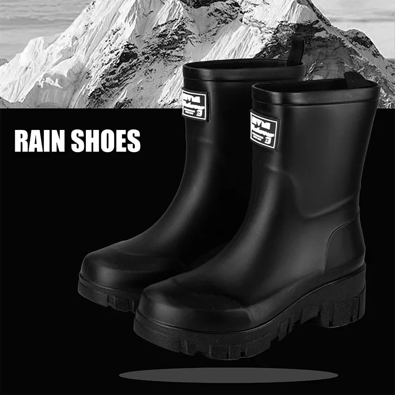Women Waterproof Boots New Style Elastic Mouth Ankle Boots Mid Top Rain Shoes Non Slip Outdoor Indoor Chelsea Water Boot Woman - Image 8
