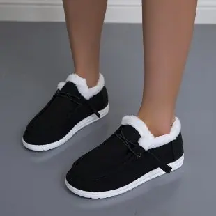 Women Winter Hot Warm Loafers Ladies Short Plush Flats Female Solid Round Toe Casual Shoes High Quality and Soft Cotton Shoes - Image 8