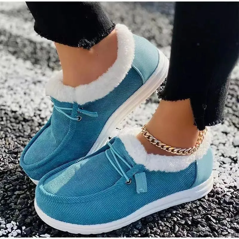 Women Winter Hot Warm Loafers Ladies Short Plush Flats Female Solid Round Toe Casual Shoes High Quality and Soft Cotton Shoes - Image 9