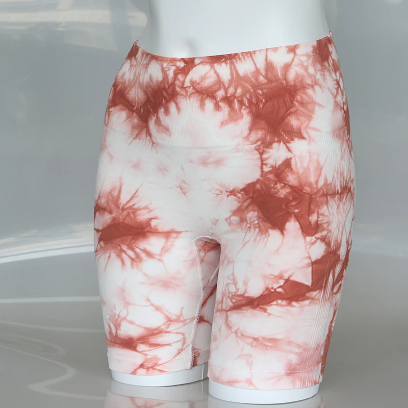 Women workout Scrunch Butt Athletic Gym Fitness High Waist Tie Dye Running Shorts - Image 15