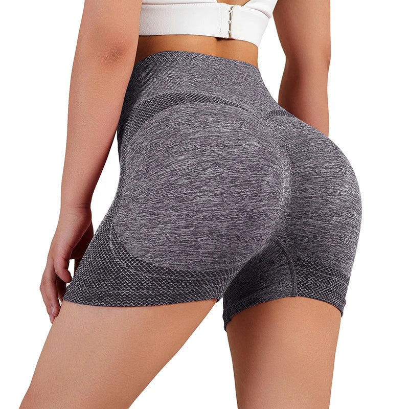 Women Yoga Sports Shorts Gym Seamless Fitness Sexy Shorts Workout Push Up Slim Tights Shorts - Image 15