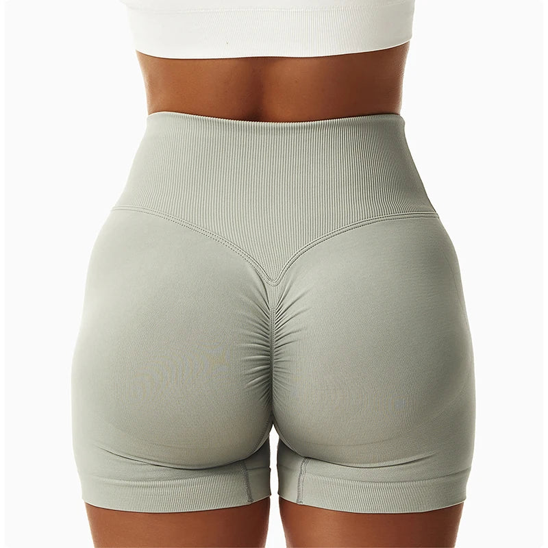 Women Yoga Sports Shorts Gym Seamless Fitness Sexy Shorts Workout Push Up Slim Tights Shorts - Image 3