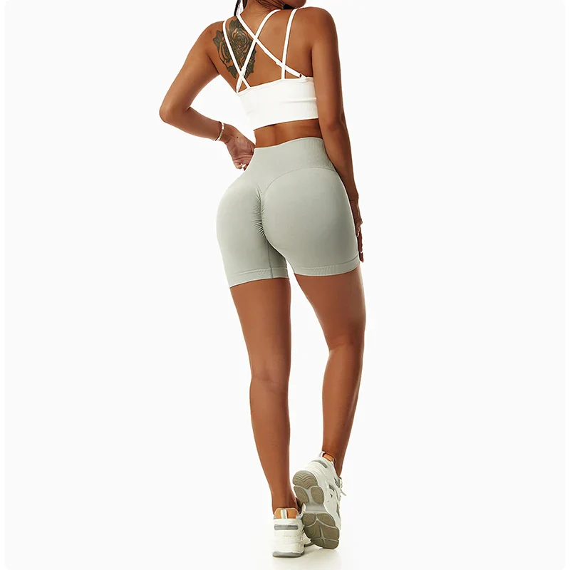 Women Yoga Sports Shorts Gym Seamless Fitness Sexy Shorts Workout Push Up Slim Tights Shorts - Image 4