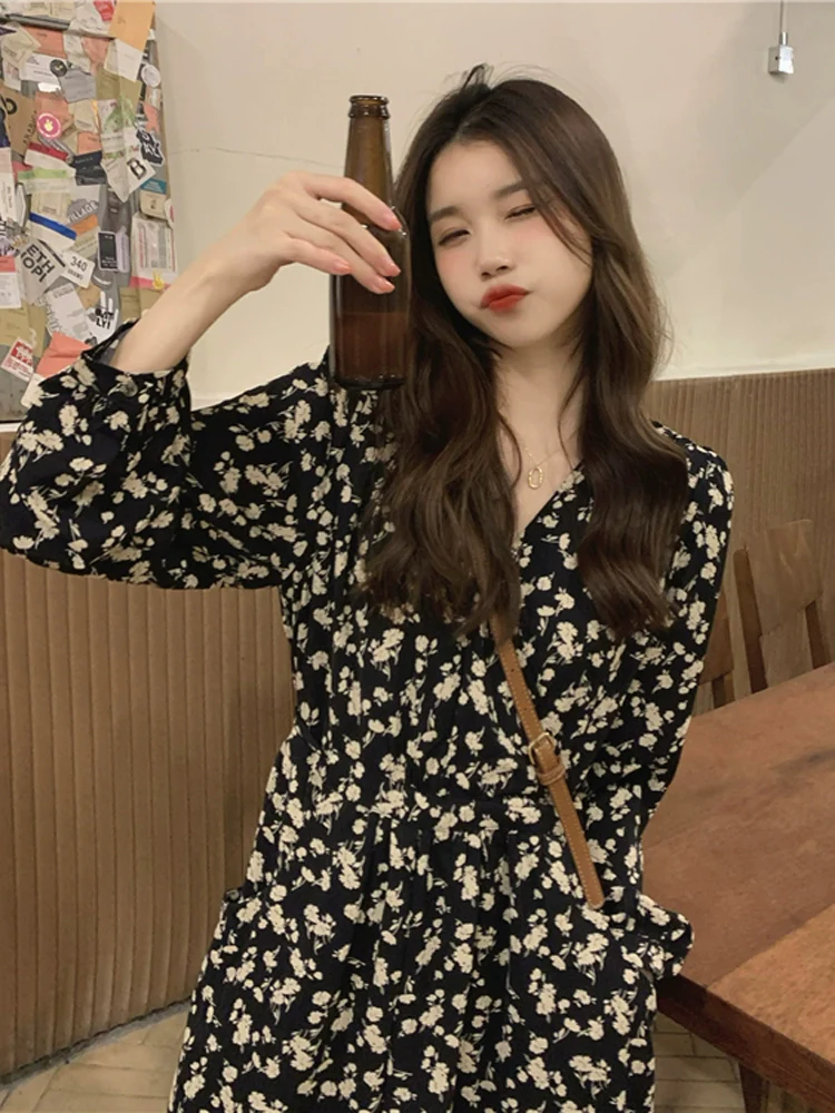 Women's 2023 New French Base Floral Dress - Image 2