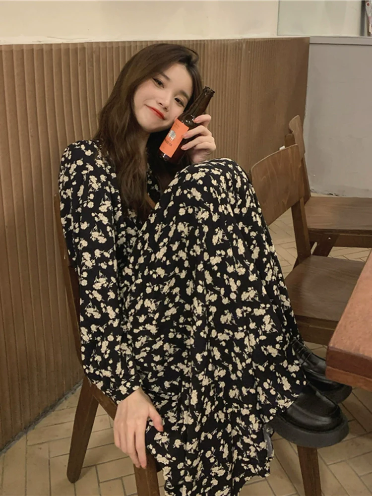 Women's 2023 New French Base Floral Dress - Image 4