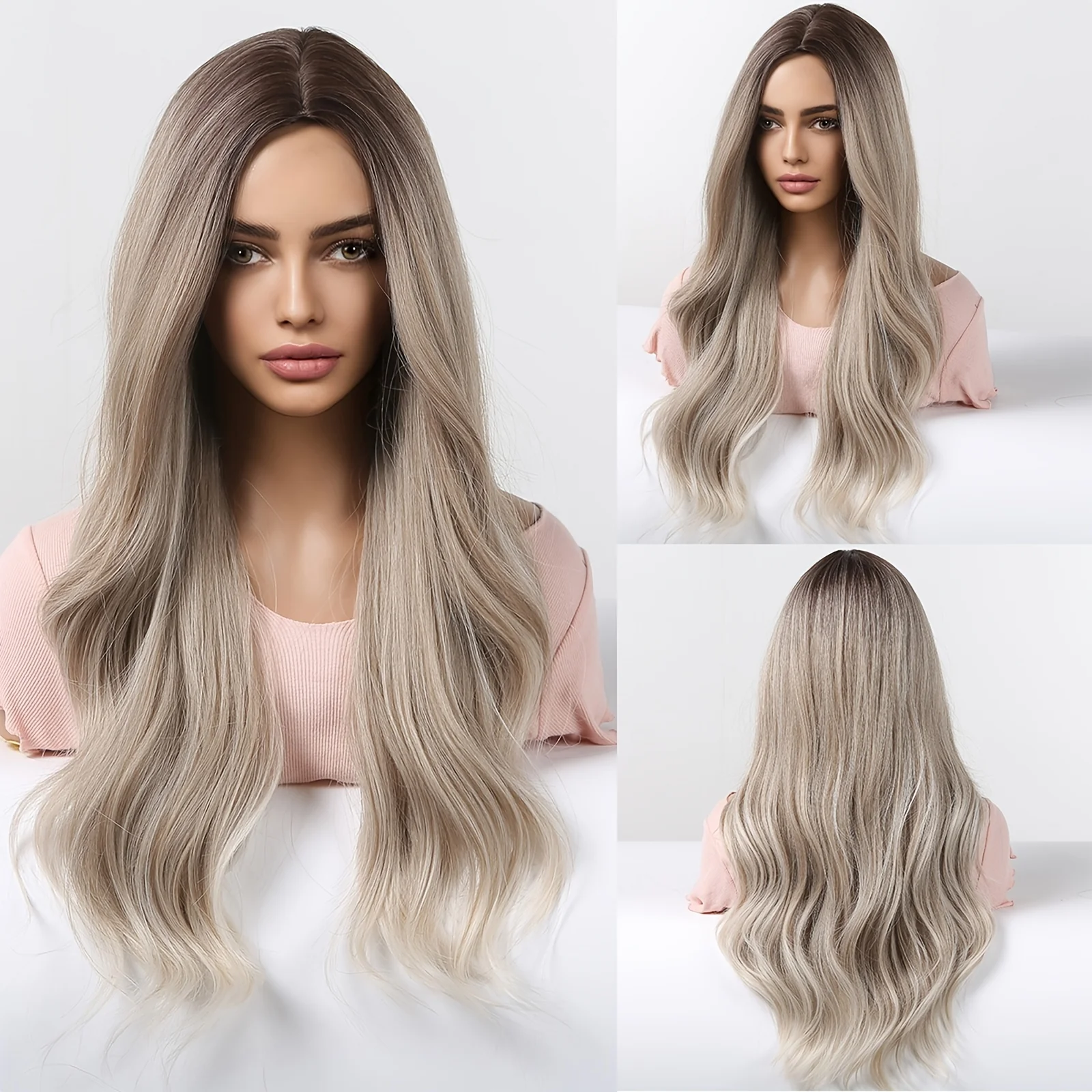 Women's 24 Inch Light Brown Coily Synthetic Wig - Glueless Monofilament Cap, 150% Density, Heat Resistant, Alcohol Free, Hair Volumizing - Image 2