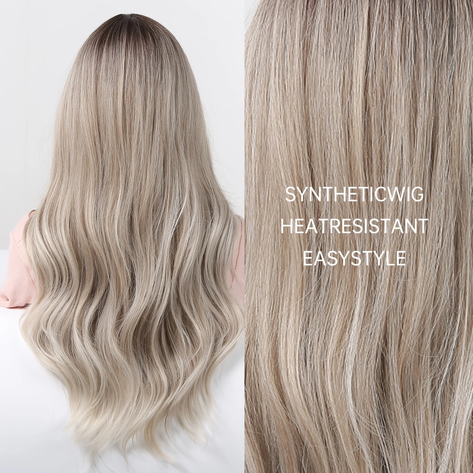 Women's 24 Inch Light Brown Coily Synthetic Wig - Glueless Monofilament Cap, 150% Density, Heat Resistant, Alcohol Free, Hair Volumizing - Image 3