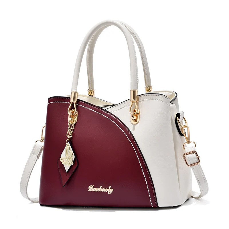 Women's bag 2022 new fashion handbag large-capacity plaid contrast color shoulder bag