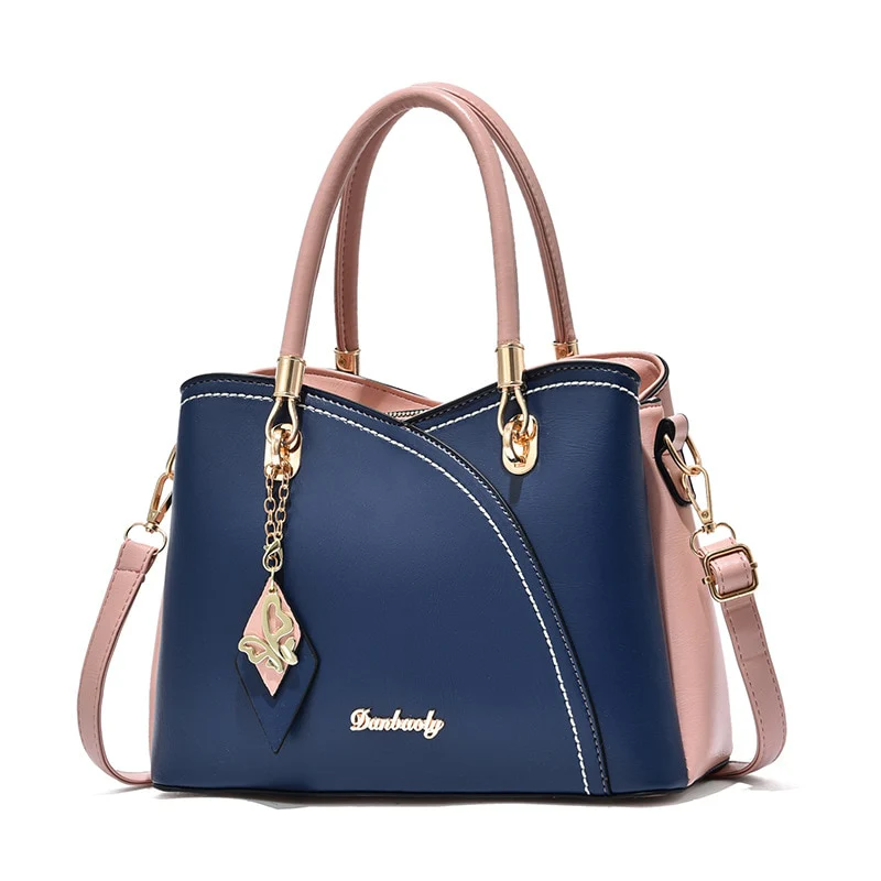 Women's bag 2022 new fashion handbag large-capacity plaid contrast color shoulder bag - Image 4