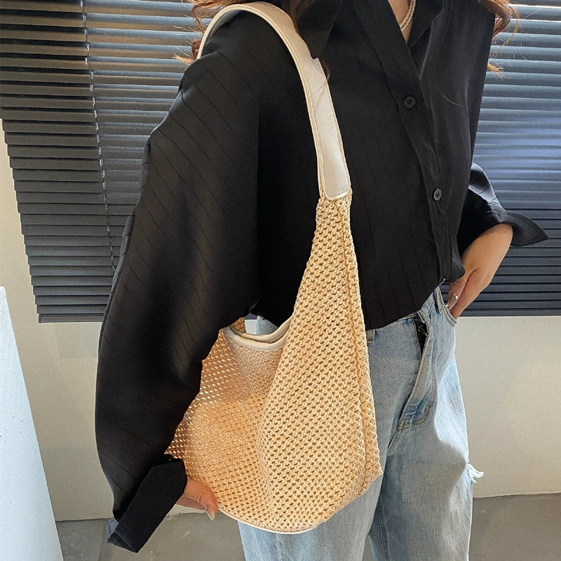 Women's Bag Niche Style Summer Easiest for Match Retro Straw Woven Bag - Image 3