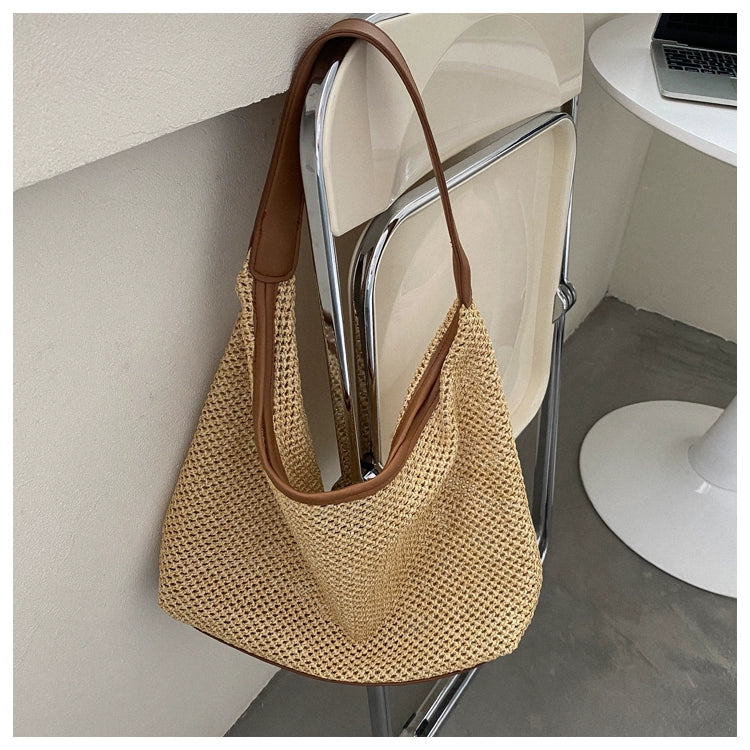 Women's Bag Niche Style Summer Easiest for Match Retro Straw Woven Bag - Image 7