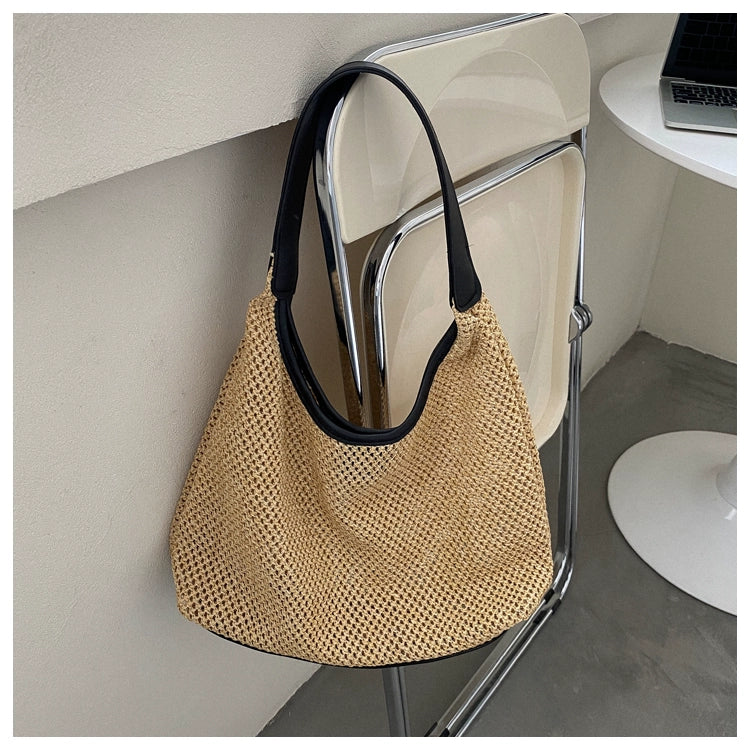 Women's Bag Niche Style Summer Easiest for Match Retro Straw Woven Bag - Image 9