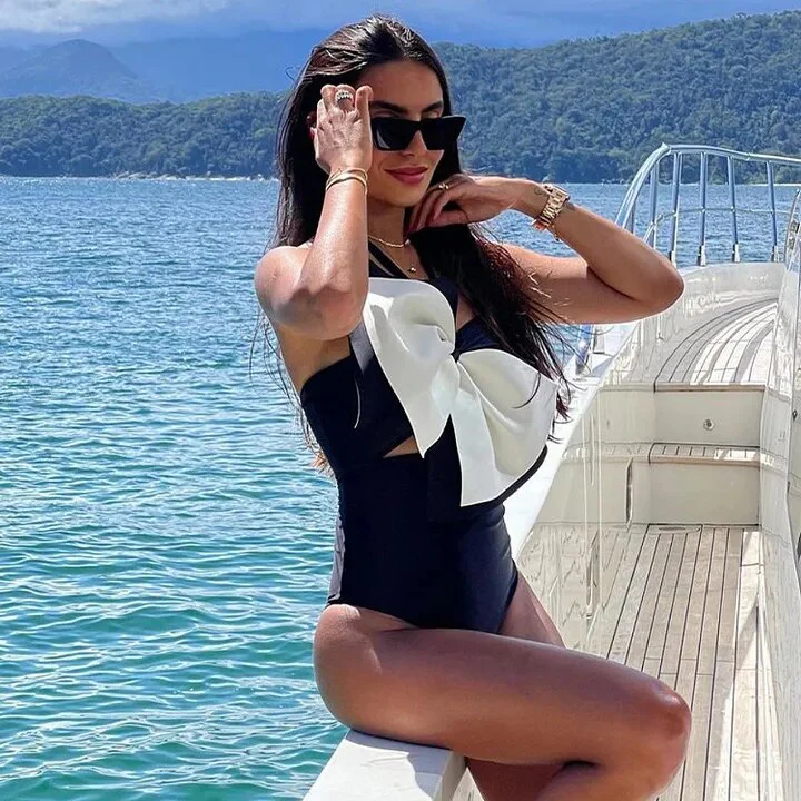 Women's Beach Vacation one-piece Swimsuit High Waist Bikini Ruffle One Shoulder One Piece Swimswaer Skirt Beachwear - Image 6