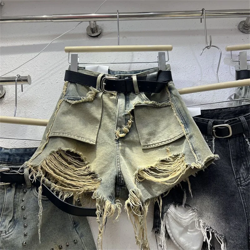 Women's Blue Ripped Denim Shorts Fashion High Waist Shorts Jeans Y2k Korean Mini Jeans Shorts Harajuku 90s 2000s Clothes Summer - Image 6