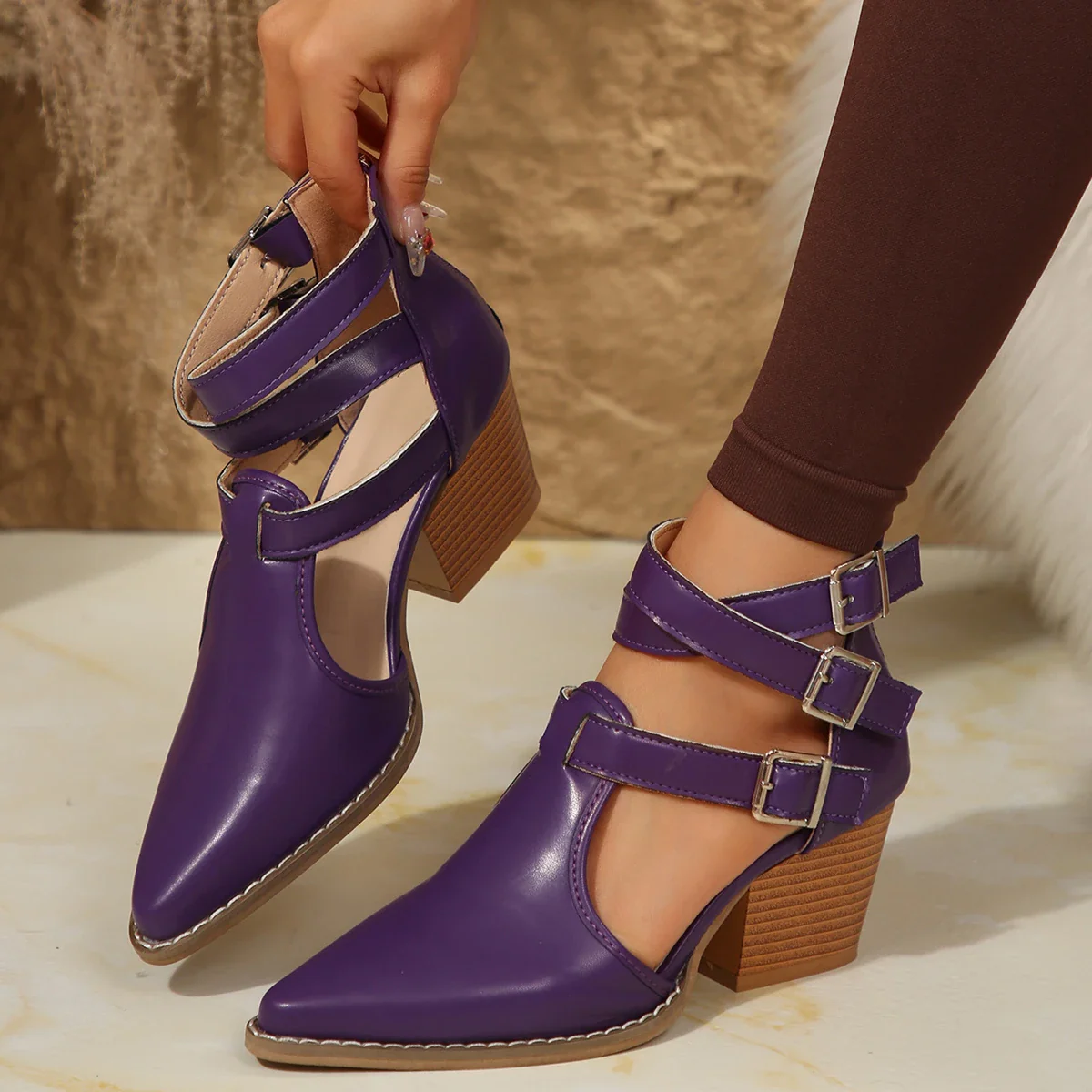 Women'S Boots Fashion Trend Women'S Fashionable And Casual Pointed Toe Ankle Boots Botas De Mujer En Oferta Envios Gratis - Image 2