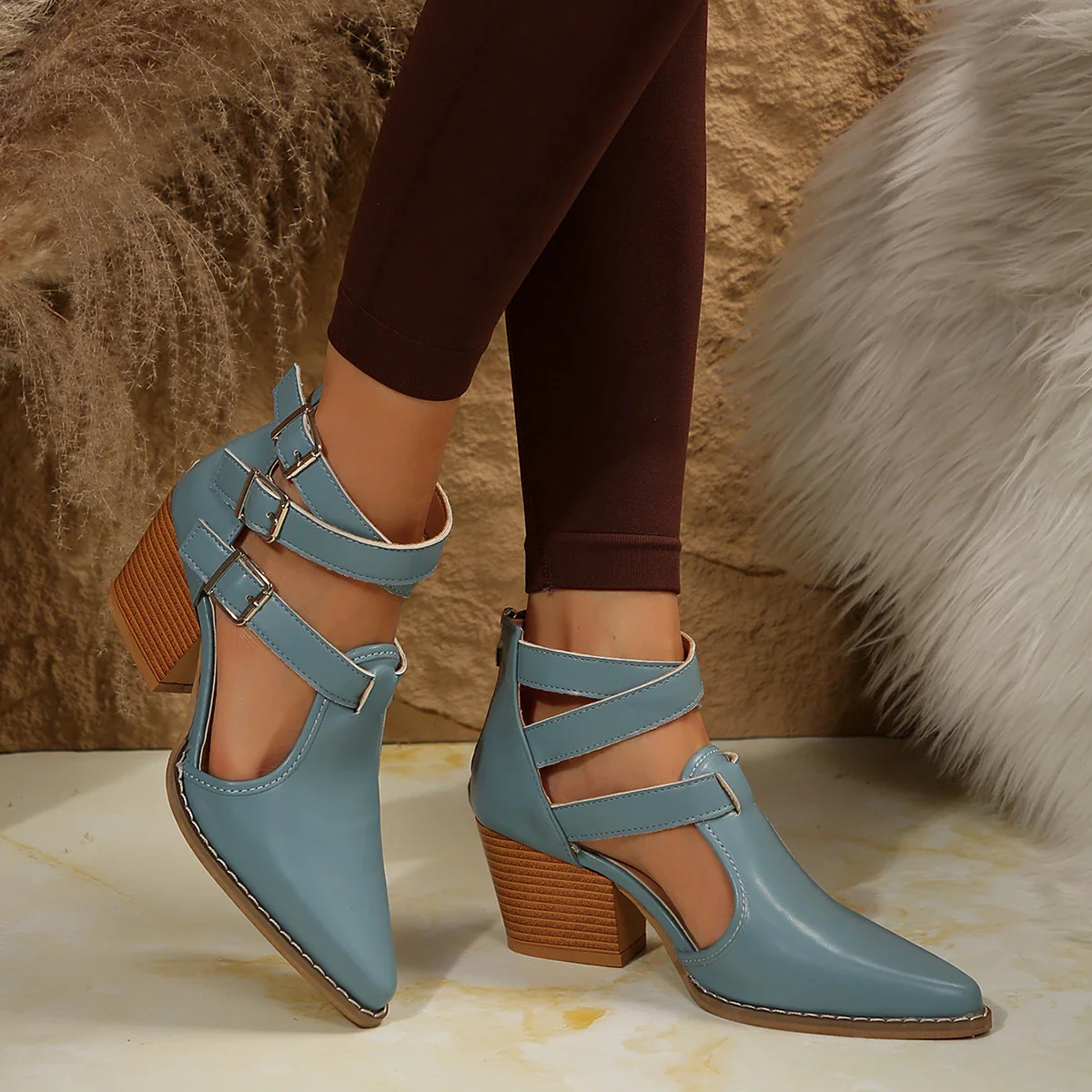 Women'S Boots Fashion Trend Women'S Fashionable And Casual Pointed Toe Ankle Boots Botas De Mujer En Oferta Envios Gratis - Image 4