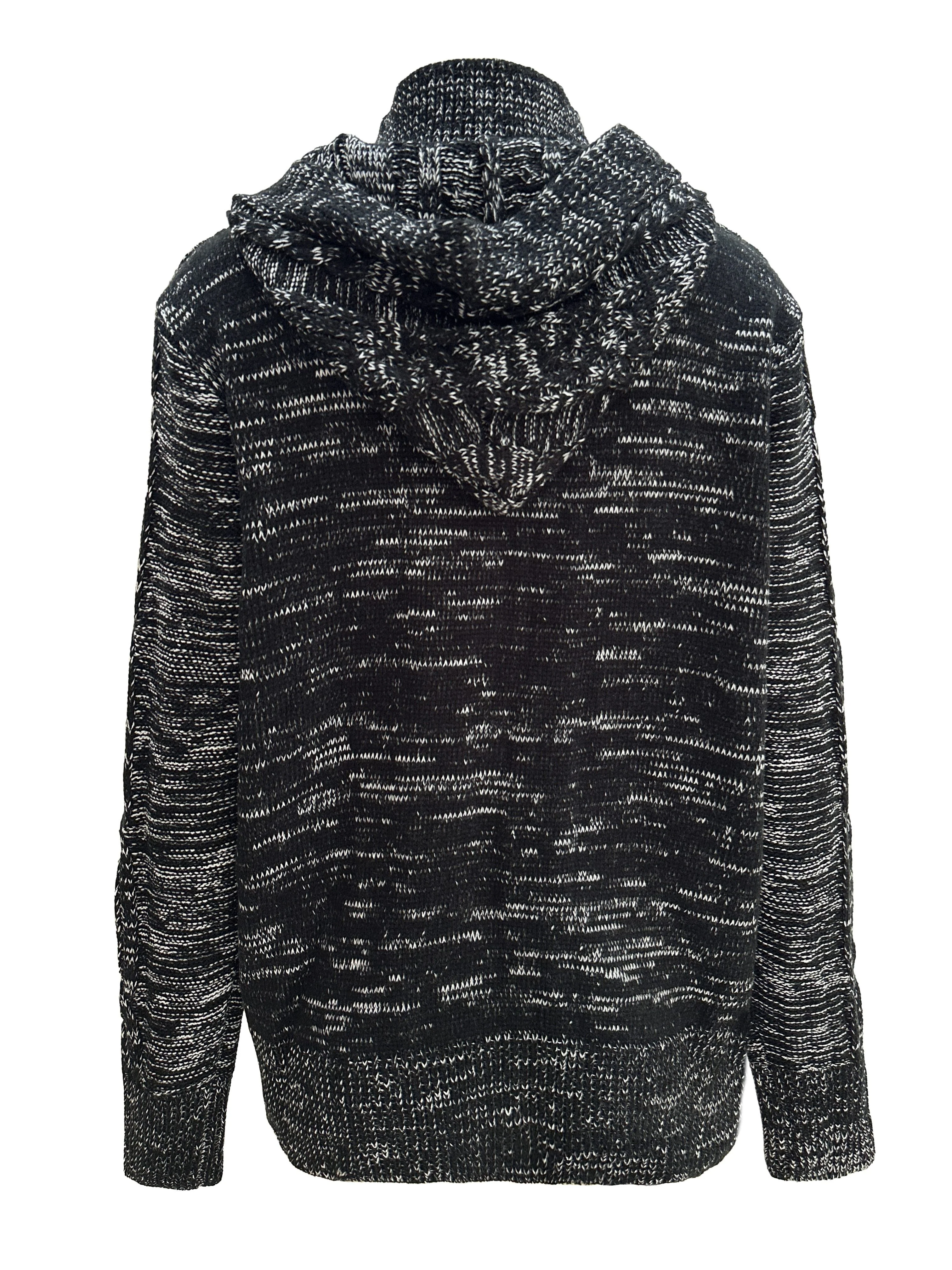 Women's Cable Knit Hooded Cardigan with Buttons and Pockets - Cozy Long Sleeve Sweater Coat for Casual Wear - Image 4