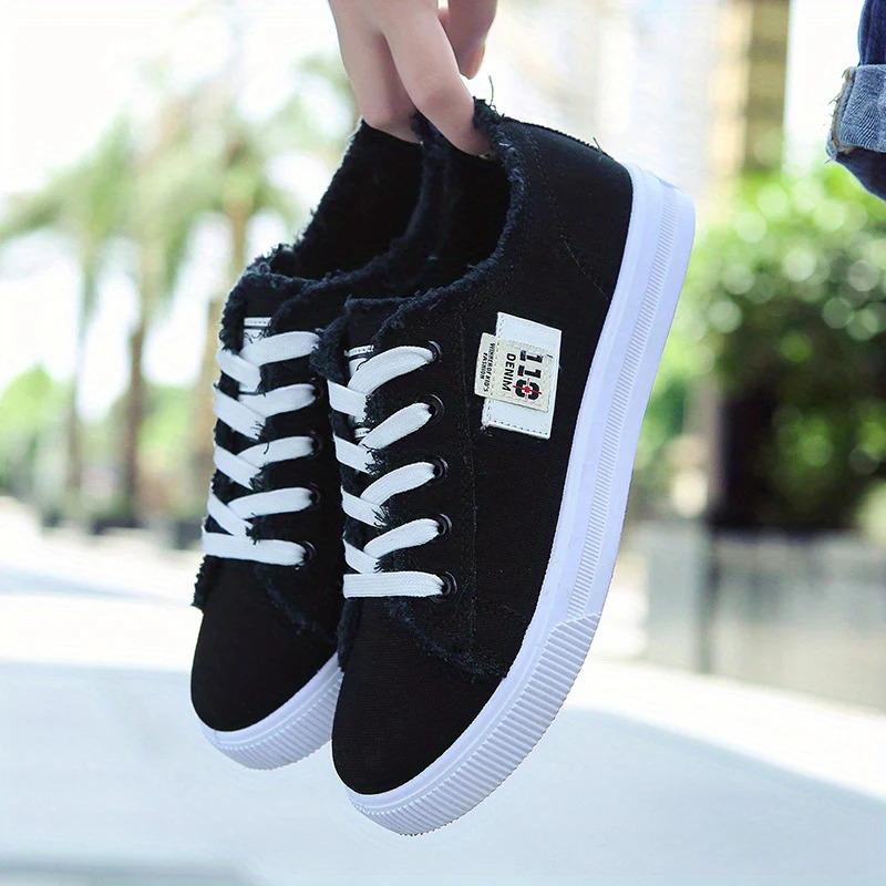 Women'S Casual Round Toe Solid Color Canvas Shoes, Small White, Flat Bottom, PVC Sole, Fabric Upper And Insole, Hand Wash, No Dry Clean, Spring, Autumn, All Season 2022 - Image 15