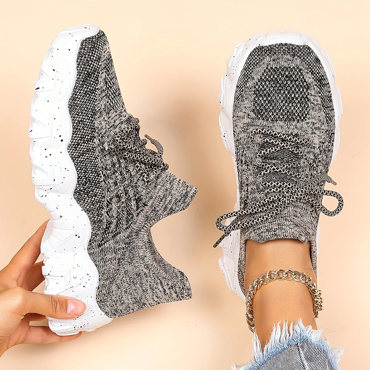 Women'S Casual Sports Sneakers, Striped Low Top Slip-On Shoes with Round Toe, Non-Slip Rubber Sole, Fabric Upper & Inner, All-Season Spring Footwear - Image 23