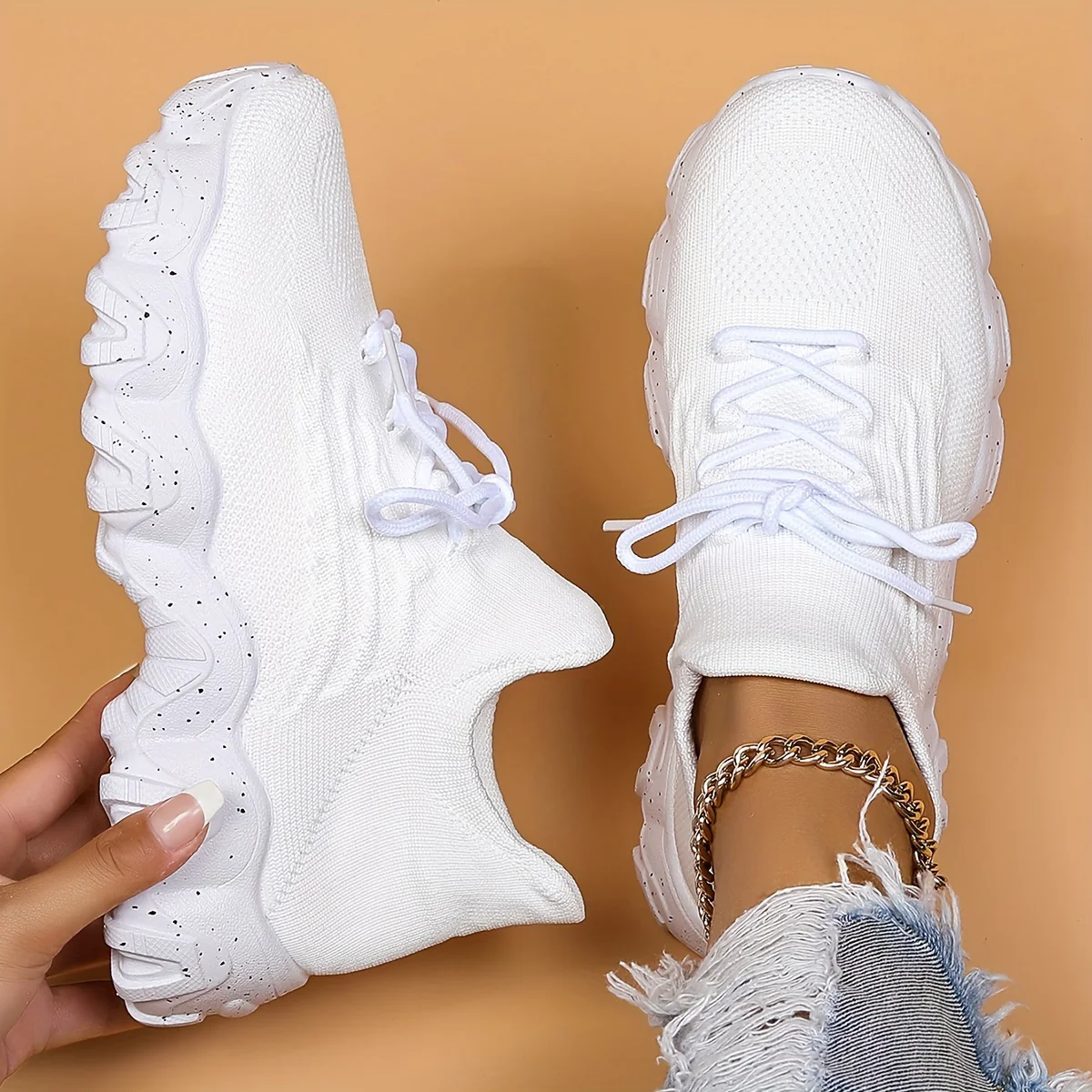 Women'S Casual Sports Sneakers, Striped Low Top Slip-On Shoes with Round Toe, Non-Slip Rubber Sole, Fabric Upper & Inner, All-Season Spring Footwear - Image 33