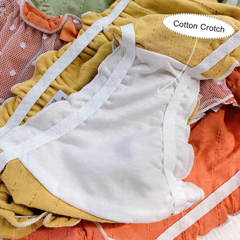Women's Cotton Panties Large Sizes Sexy Lace Ruffles Bow Sweet Cute Panties Plus Size Female Underwear Cotton Briefs 6XL 7XL - Image 6