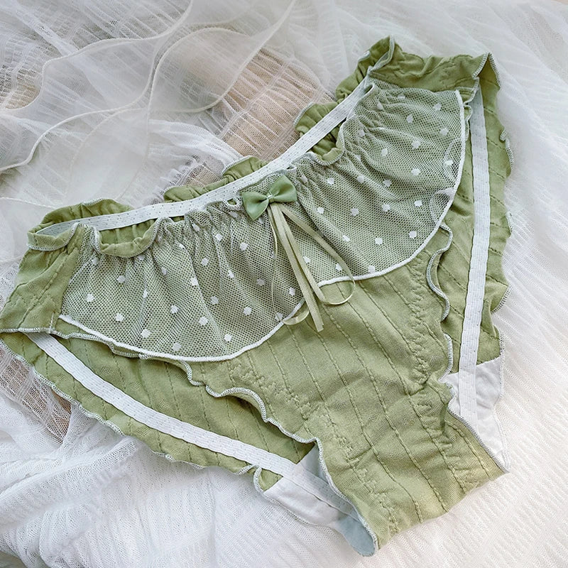 Women's Cotton Panties Large Sizes Sexy Lace Ruffles Bow Sweet Cute Panties Plus Size Female Underwear Cotton Briefs 6XL 7XL - Image 7