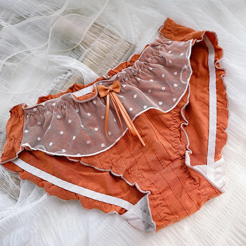 Women's Cotton Panties Large Sizes Sexy Lace Ruffles Bow Sweet Cute Panties Plus Size Female Underwear Cotton Briefs 6XL 7XL - Image 8