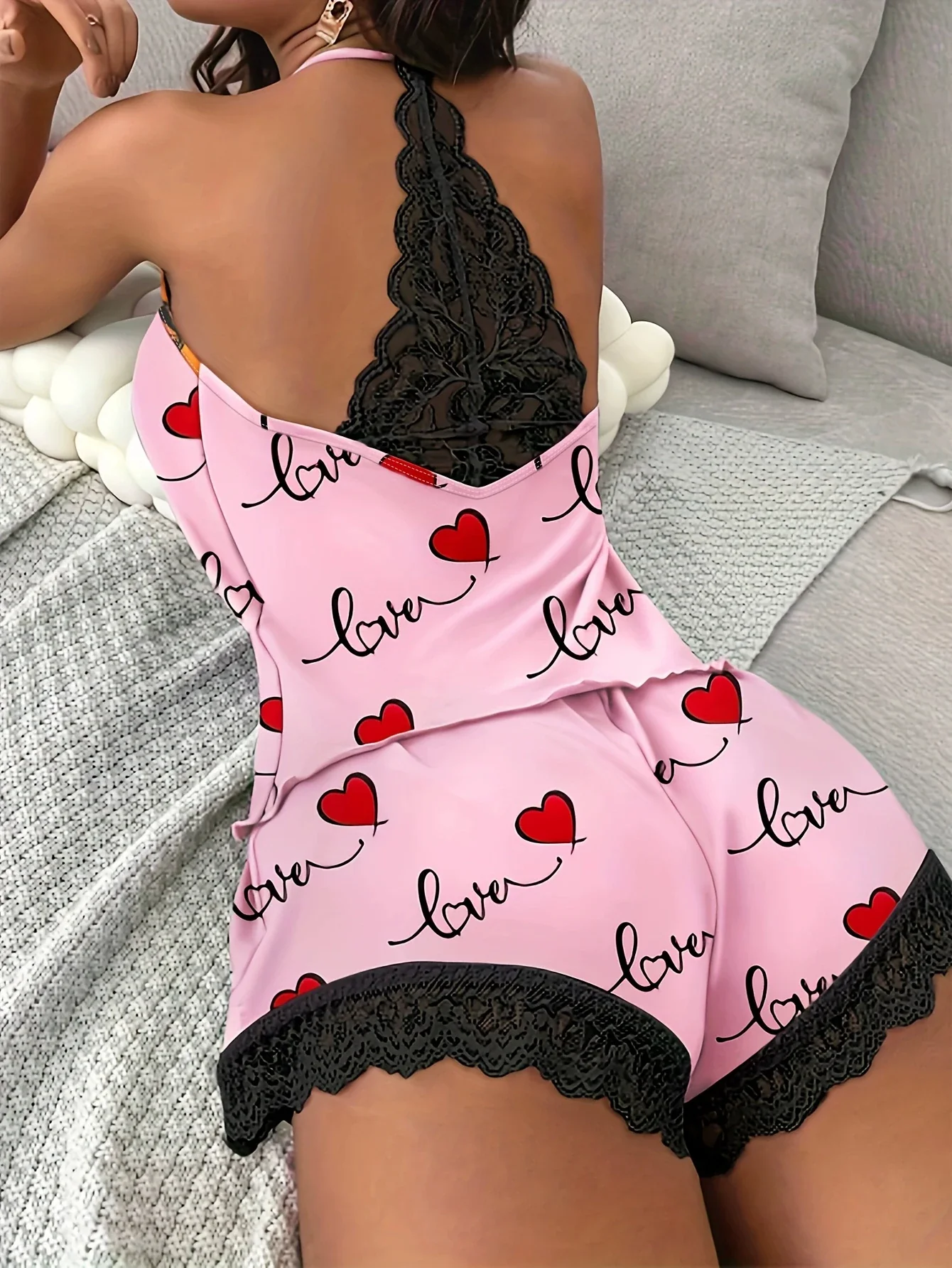 Women's Crochet Lace Pajamas Sleeveless V-Neck Set Casual Daily Wear 2 Piece Sleepwear Suit Sexy Solid Home Clothes Summer 2023 - Image 7