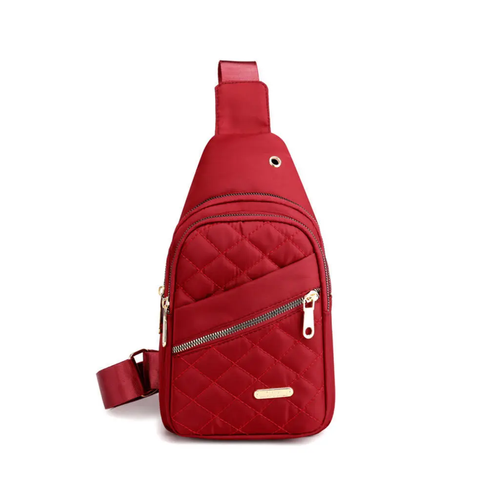 Women'S Embroidery Rhombus Chest Bag Multi-Layer Large-Capacity Single-Shoulder Diagonal Bag Casual Rhombus Chest Handbag - Image 11