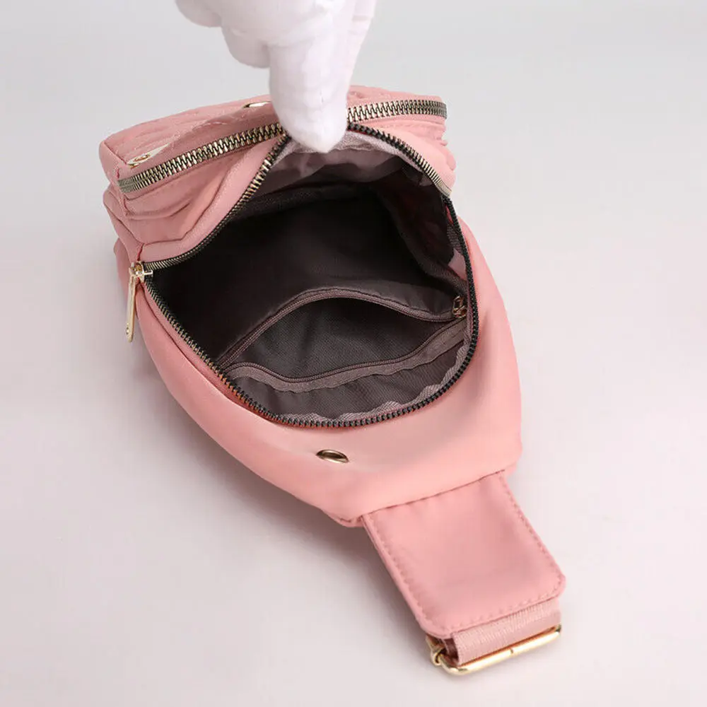 Women'S Embroidery Rhombus Chest Bag Multi-Layer Large-Capacity Single-Shoulder Diagonal Bag Casual Rhombus Chest Handbag - Image 2