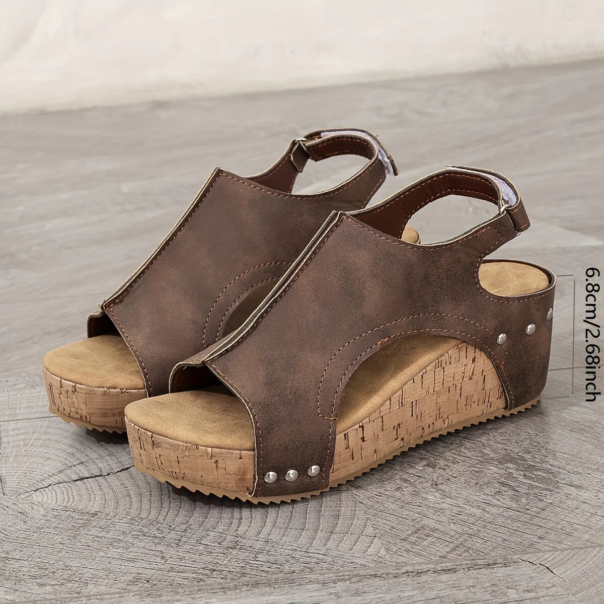 Womens Fashionable Retro Wedge Sandals - Stylish Peep Toe, Adjustable Buckle & Slingback - Comfortable Platform for Casual Summer Outings - Image 3