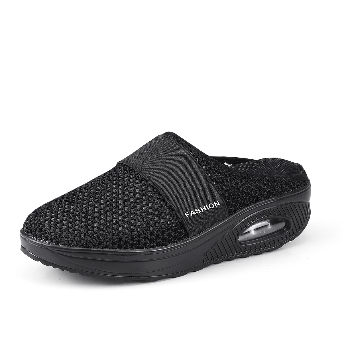Women's Flying Woven Mesh Sandals, Casual Air Cushion Sole Mules, Breathable & Lightweight Mule Sneakers - Image 27