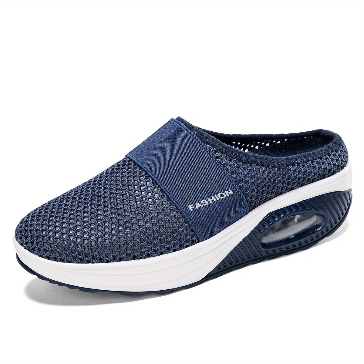 Women's Flying Woven Mesh Sandals, Casual Air Cushion Sole Mules, Breathable & Lightweight Mule Sneakers - Image 36