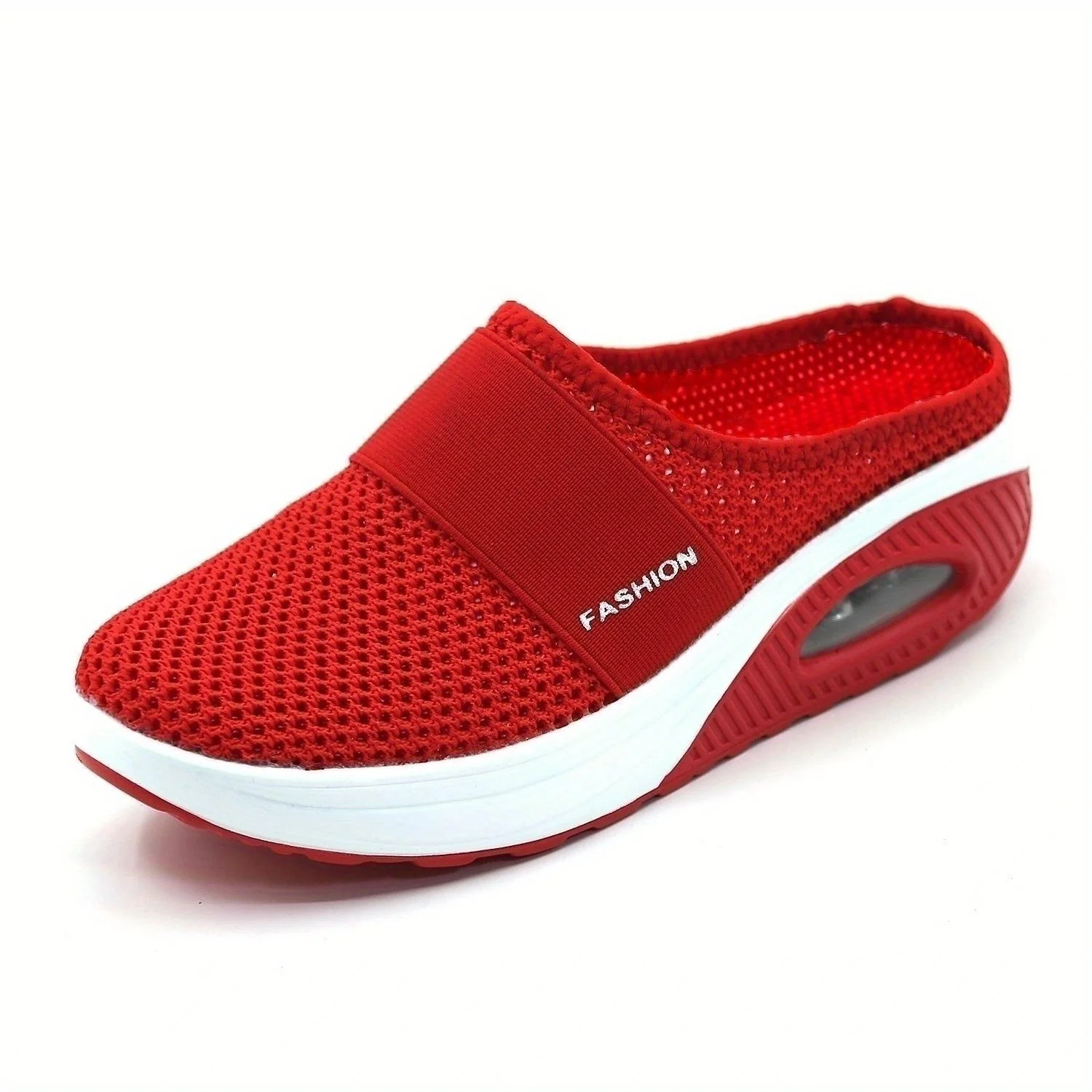 Women's Flying Woven Mesh Sandals, Casual Air Cushion Sole Mules, Breathable & Lightweight Mule Sneakers - Image 42