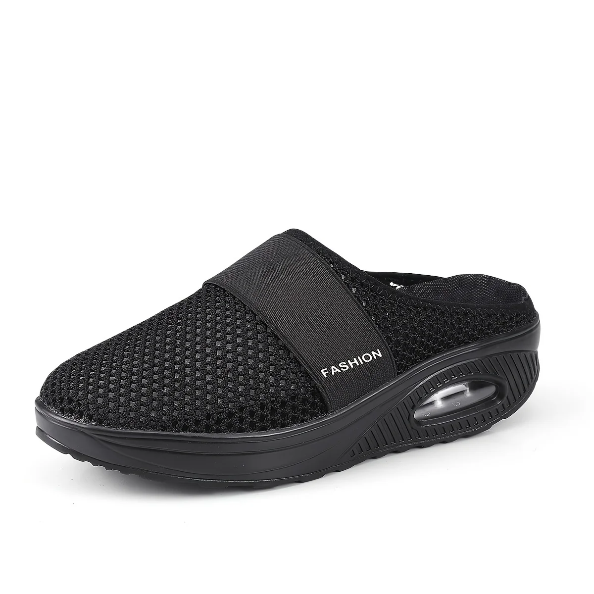 Women's Flying Woven Mesh Sandals, Casual Air Cushion Sole Mules, Breathable & Lightweight Mule Sneakers - Image 5