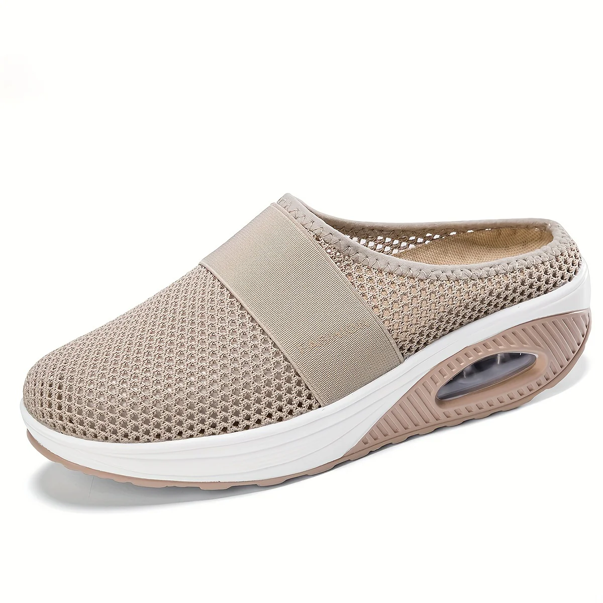 Women's Flying Woven Mesh Sandals, Casual Air Cushion Sole Mules, Breathable & Lightweight Mule Sneakers - Image 6