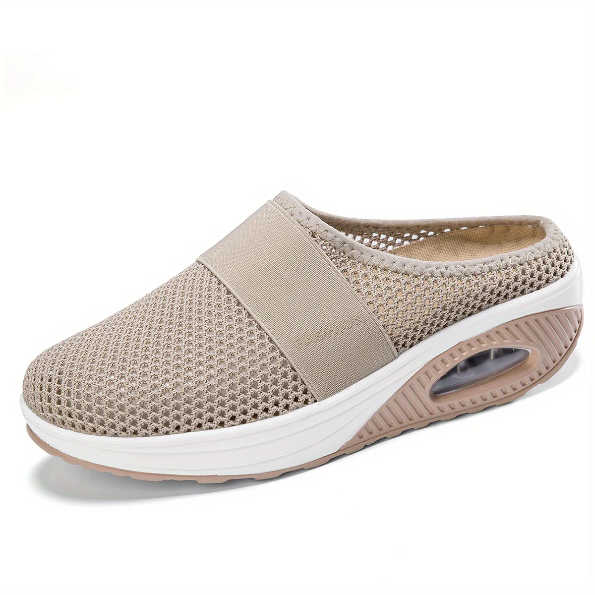 Women's Flying Woven Mesh Sandals, Casual Air Cushion Sole Mules, Breathable & Lightweight Mule Sneakers - Image 63