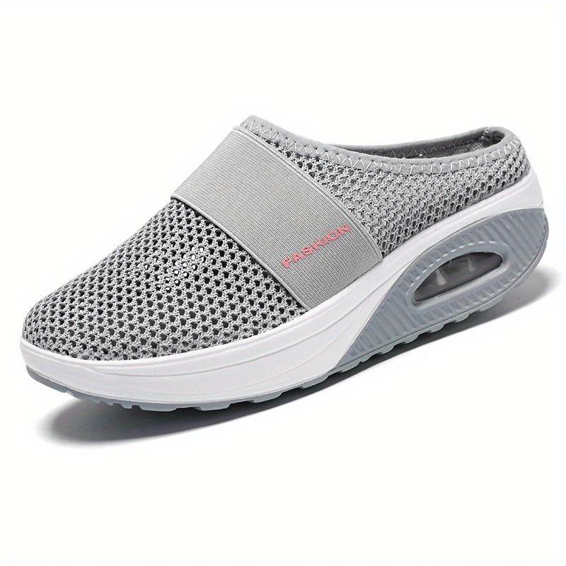 Women's Flying Woven Mesh Sandals, Casual Air Cushion Sole Mules, Breathable & Lightweight Mule Sneakers - Image 68