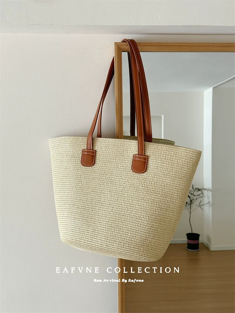 Women's French Beach Bag Fancy Straw Woven Bag - Image 6