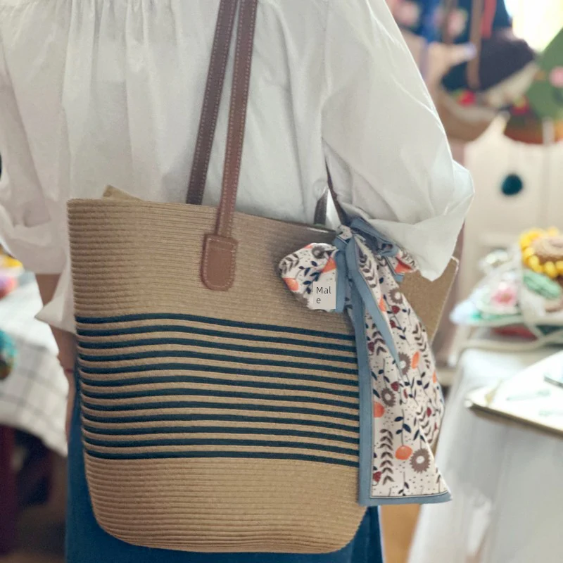 Women's French Beach Bag Satchel Straw Woven Bag - Image 22