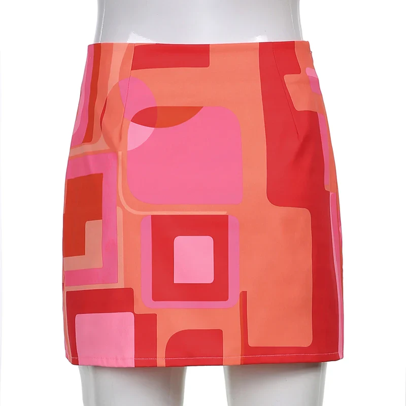 Women's High Waist Wrapped Hip Mini Dress Summer Fashion Baby Sexy Style Patchwork Color Women's Short Skirt - Image 2
