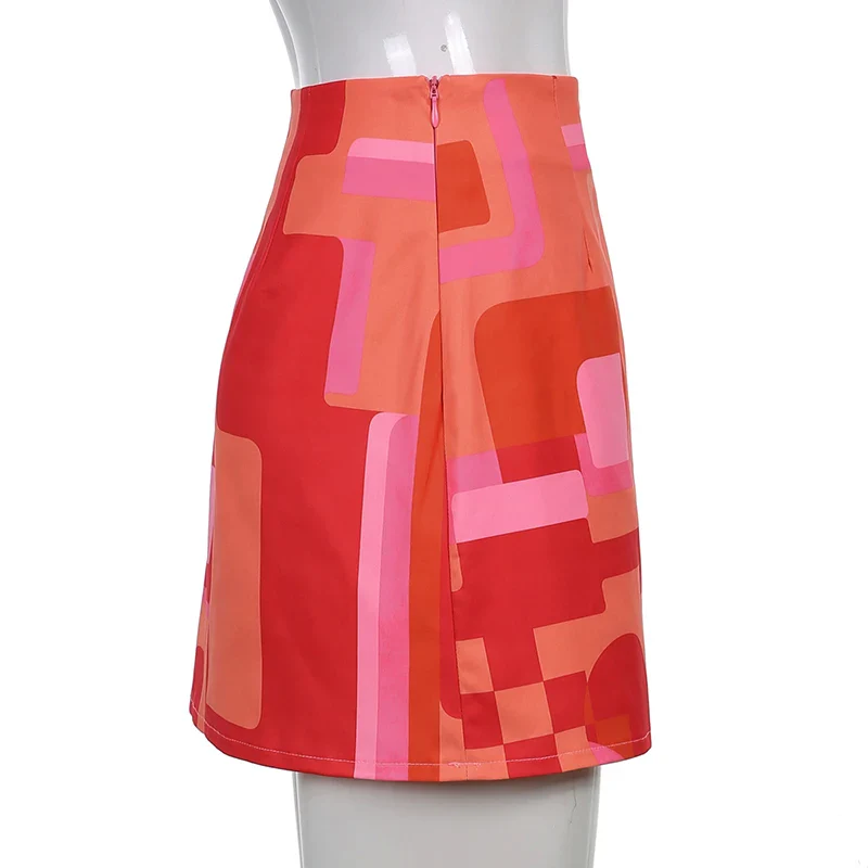 Women's High Waist Wrapped Hip Mini Dress Summer Fashion Baby Sexy Style Patchwork Color Women's Short Skirt - Image 6