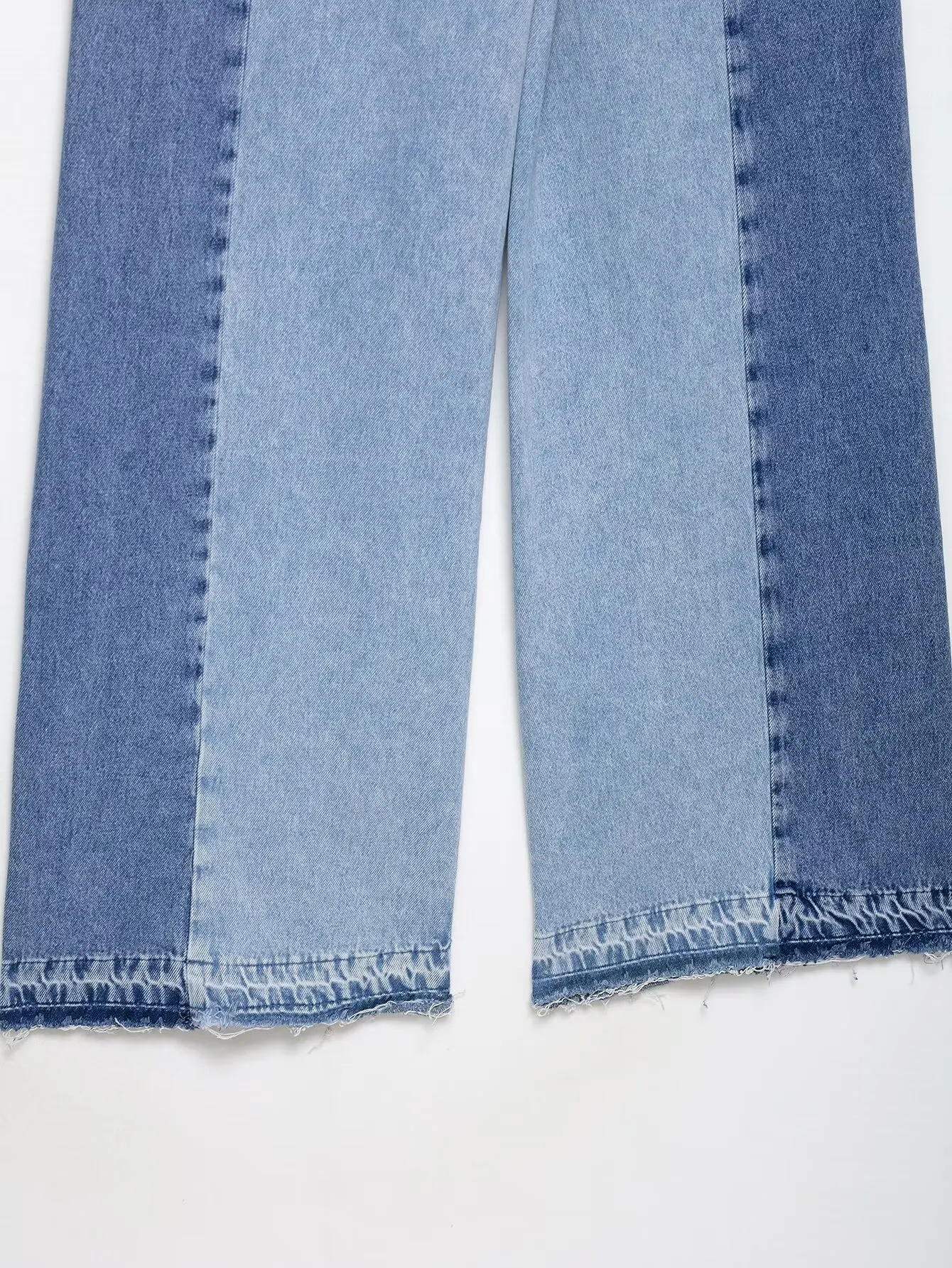 Women's Jeans 2025 Women's New Pants Women's Spliced High Waist Wide Leg Jeans - Image 12