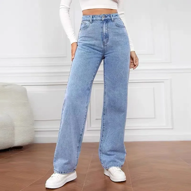 Women's Jeans Women's High Waisted Slim Fit Straight Leg Denim Pants - Image 4