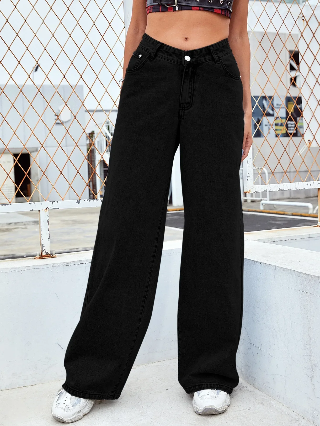 Women's Jeans Women's High Waisted Slim Fit Straight Leg Denim Pants - Image 5