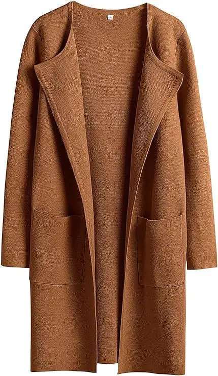 Womens Knit Cardigan Sweaters Oversized Open Front Long Sleeve Lapel Casual Jacket 2023 Fall Coat Dressy Coatigan - Image 10