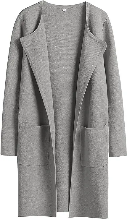 Womens Knit Cardigan Sweaters Oversized Open Front Long Sleeve Lapel Casual Jacket 2023 Fall Coat Dressy Coatigan - Image 12