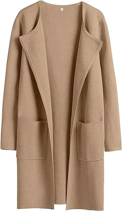 Womens Knit Cardigan Sweaters Oversized Open Front Long Sleeve Lapel Casual Jacket 2023 Fall Coat Dressy Coatigan - Image 13